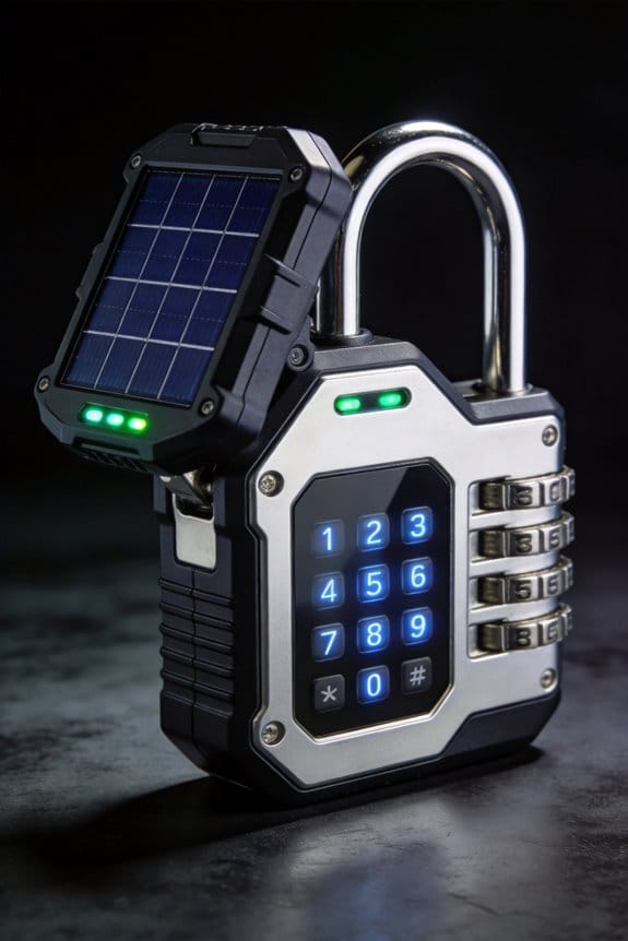 solar powered padlock convenience
